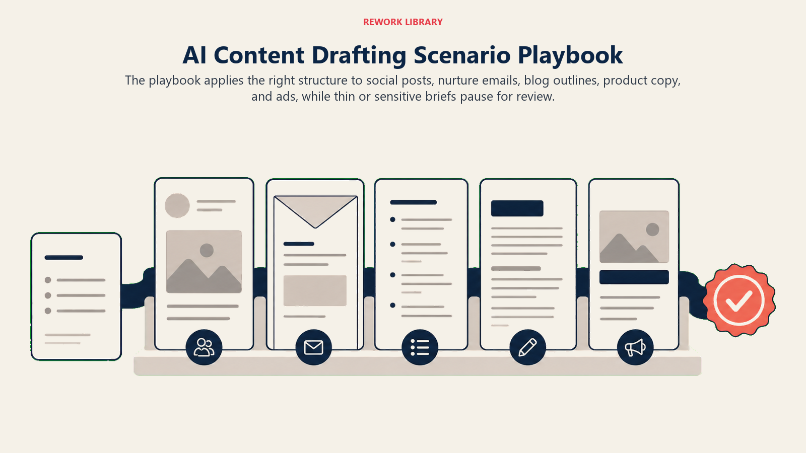 AI Content Drafting Agent playbook for social, email, blog, product, and ad draft formats