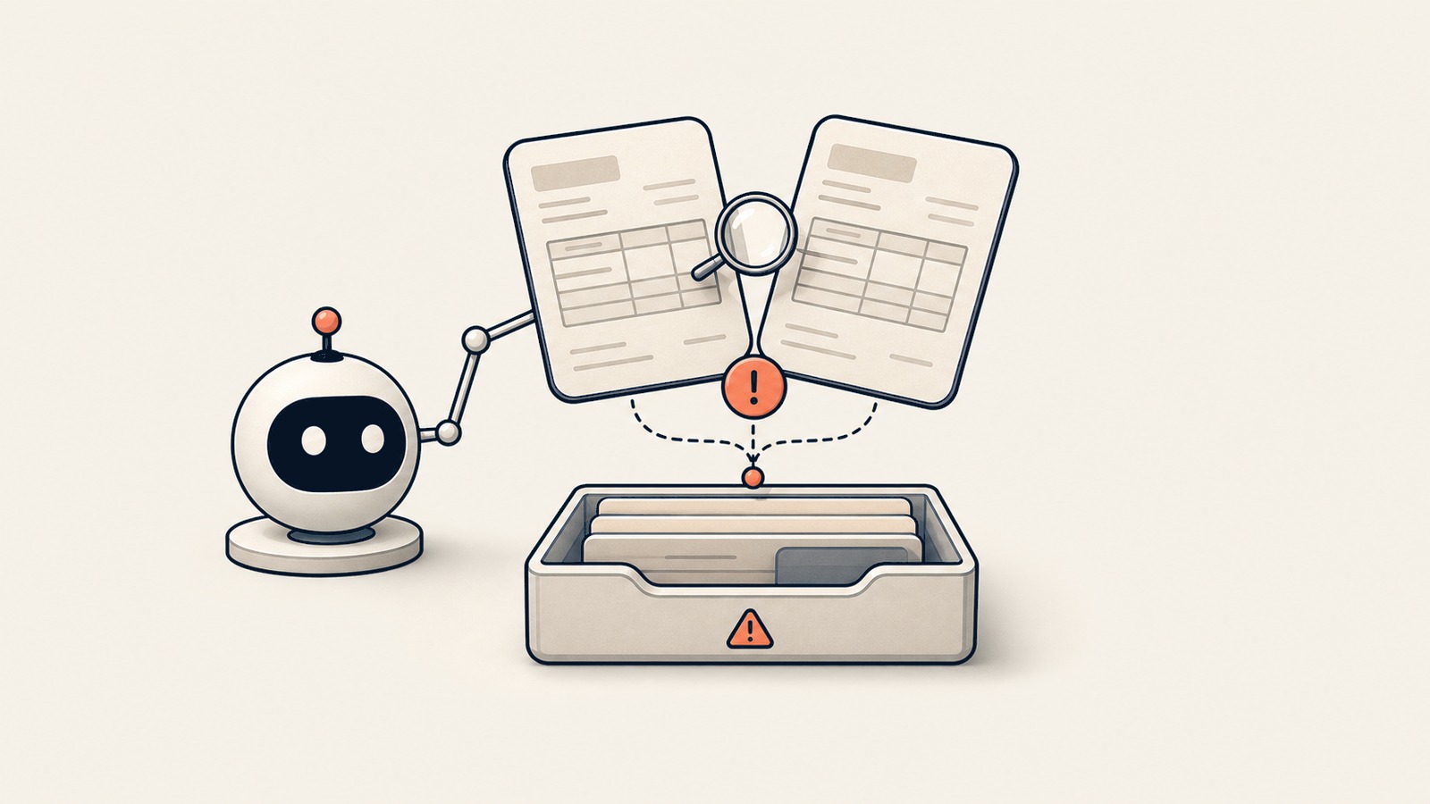 Visuelles Duplikat-Ausnahme-Fach des AI Document Processing Agent