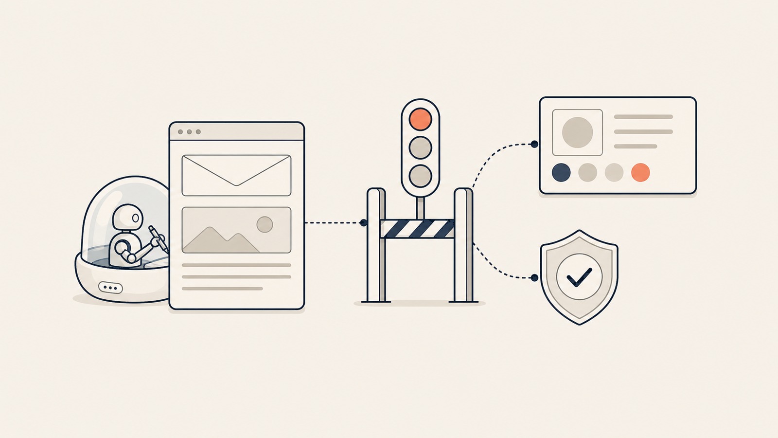 AI Email Marketing Agent visual interno mostrando a etapa de aprovação de marca