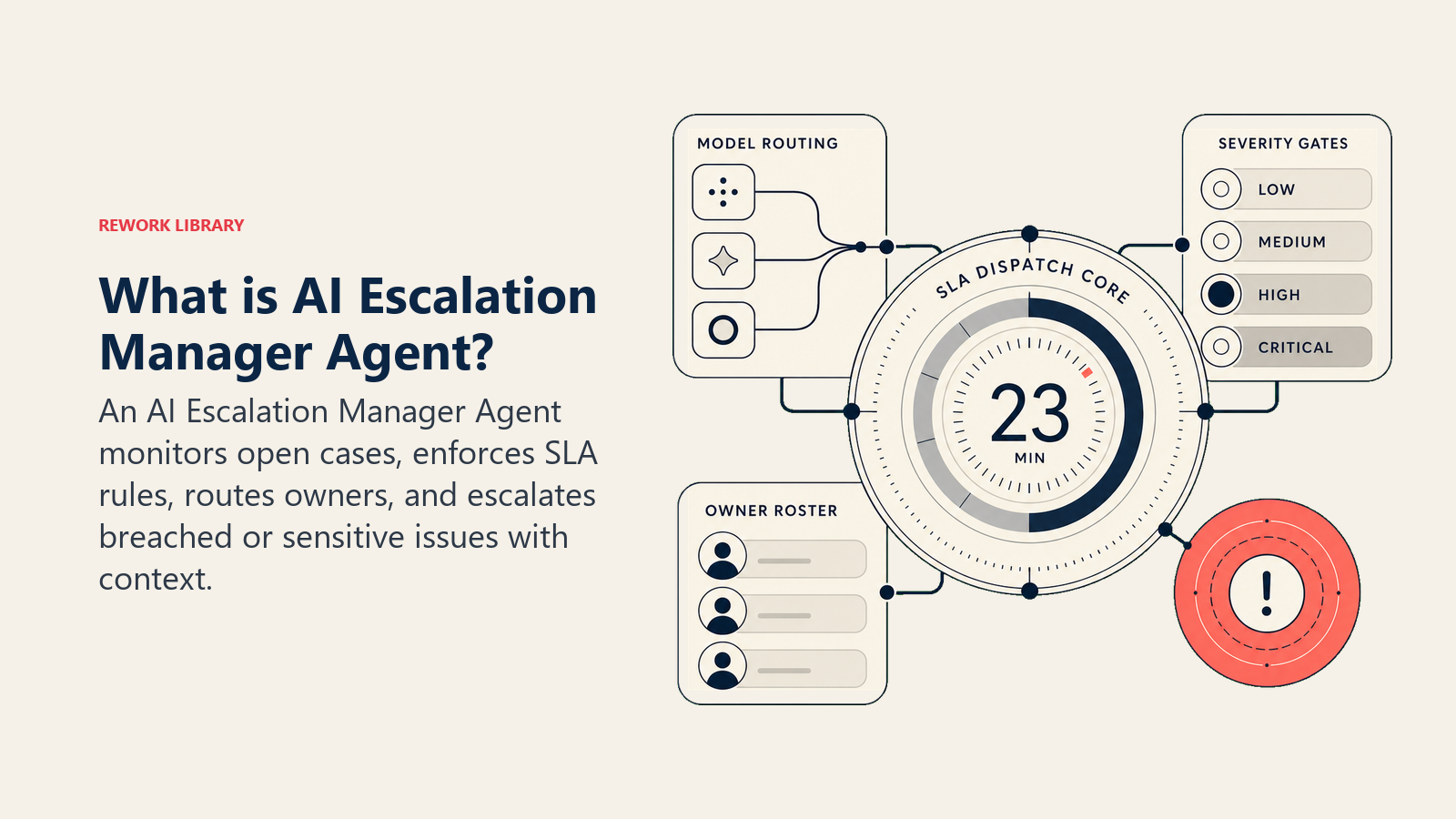 AI Escalation Manager Agent tracking SLA clocks, routing owners, and signaling breaches