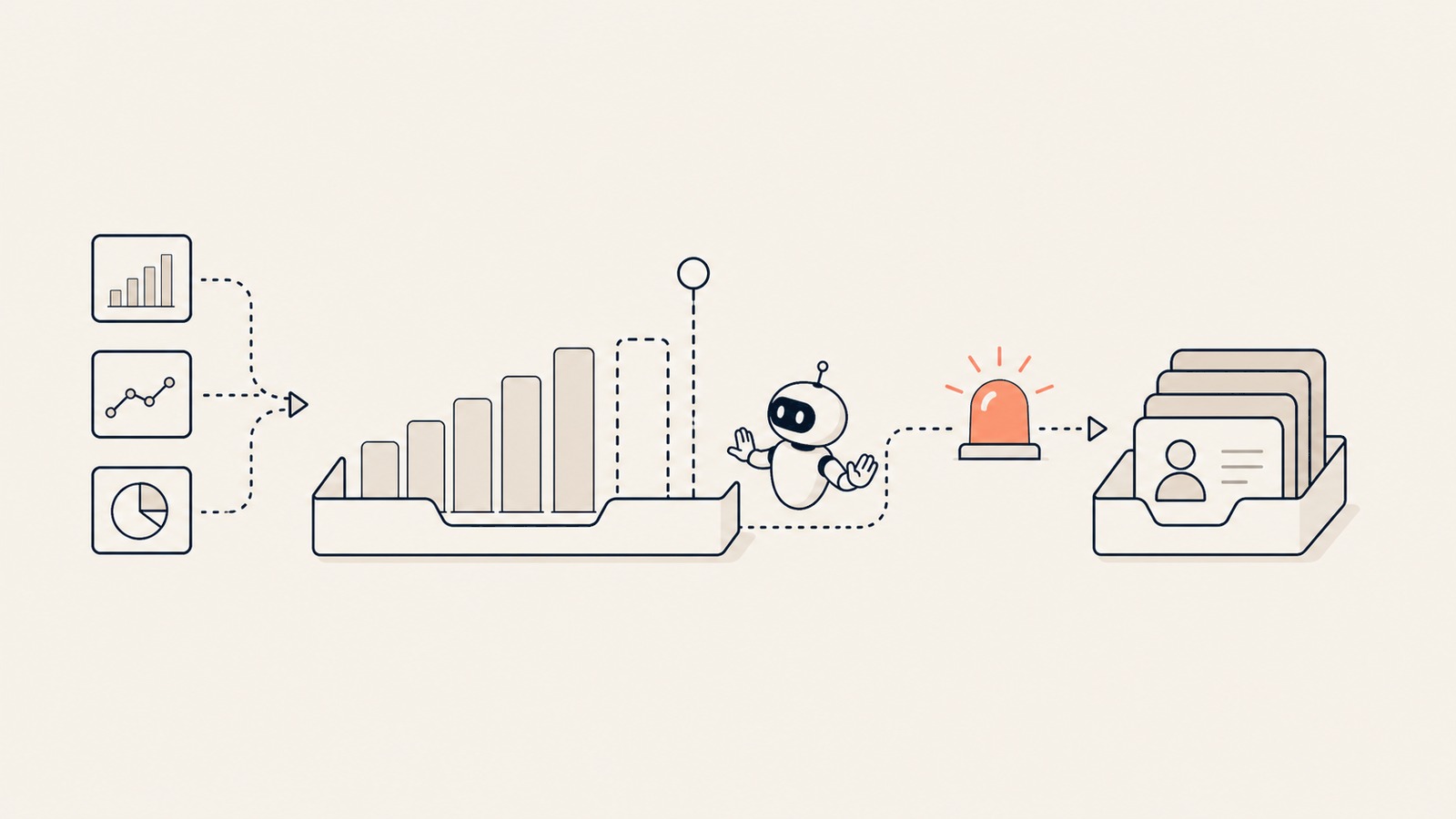 AI Forecasting Agent visual en línea mostrando la señal de alerta de brecha de cuota