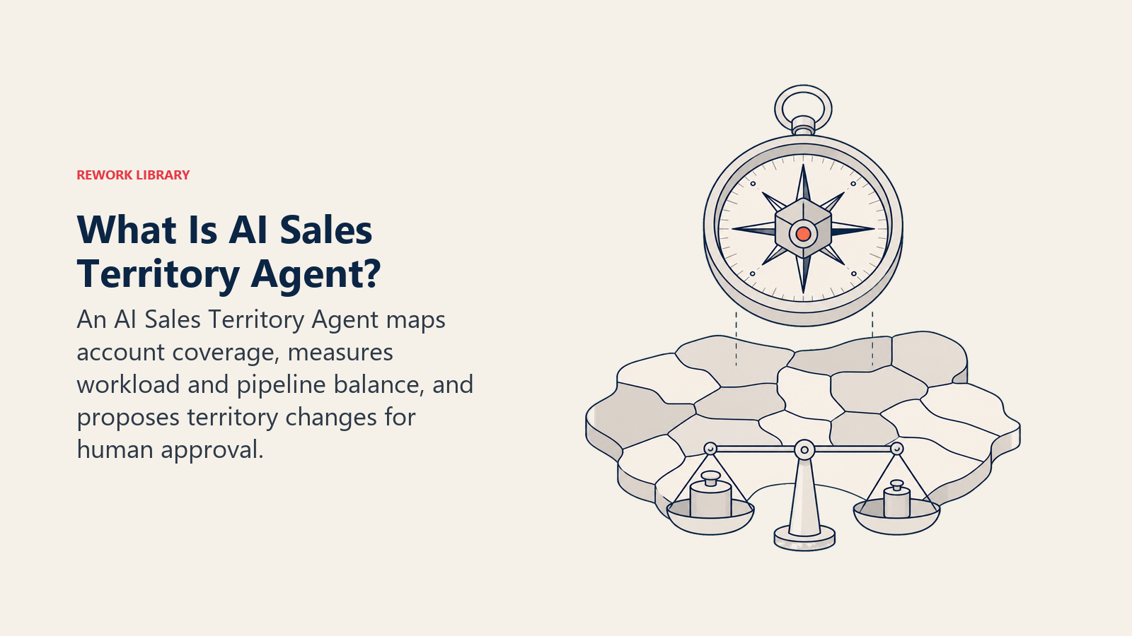 AI Sales Territory Agent compass balancing segmented account territories and rep capacity
