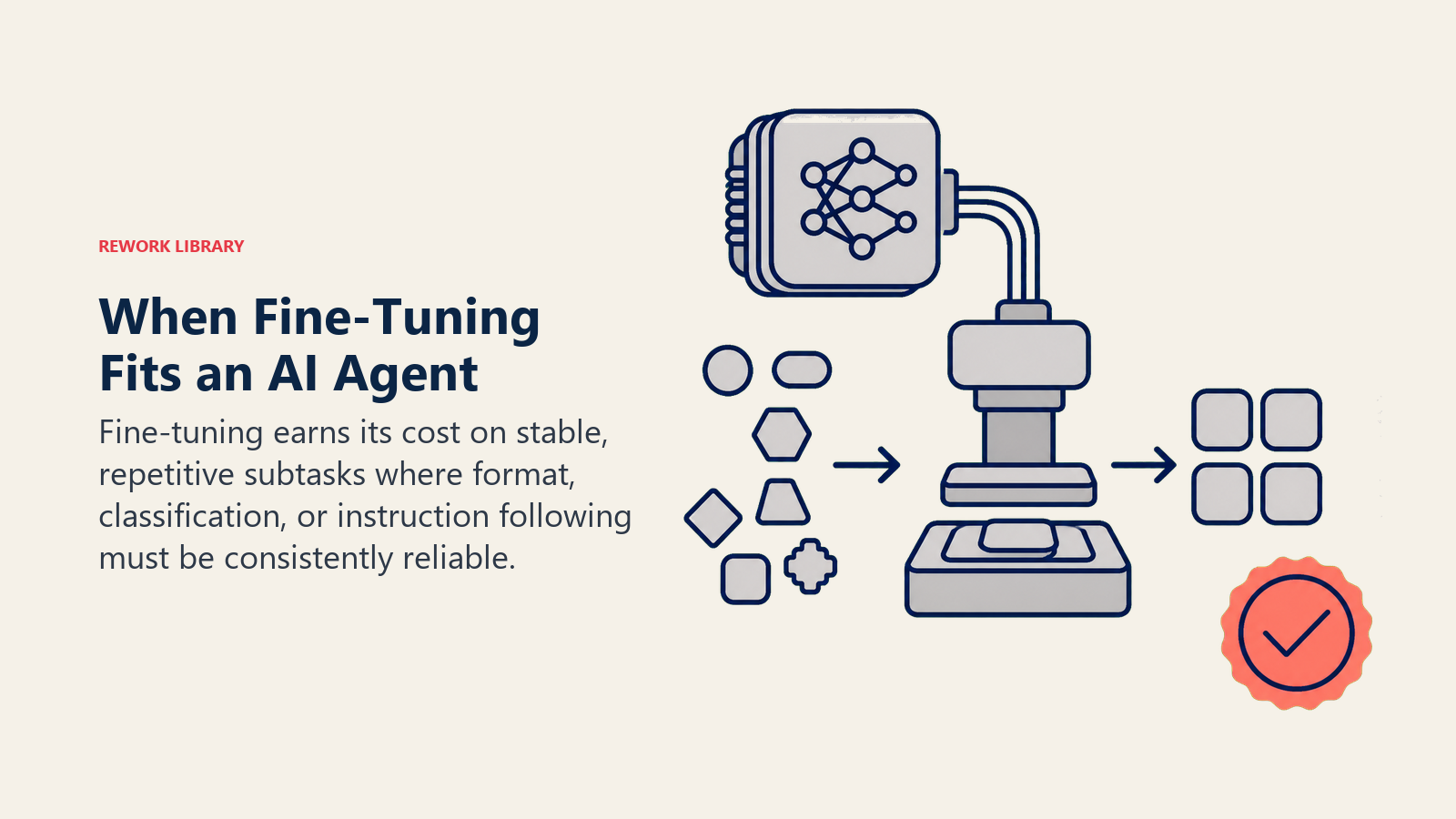 Fine-tuning fit shown as an AI core using a precision mold to produce consistent classification outputs