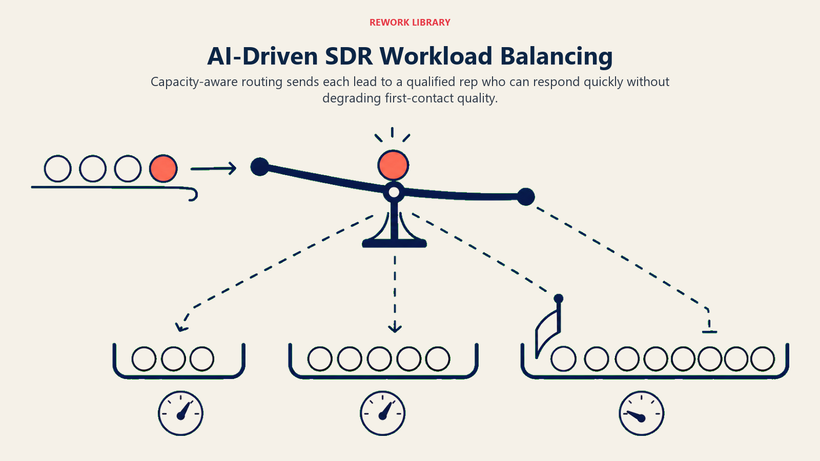 AI-driven SDR workload balancing distributing leads by capacity and response time