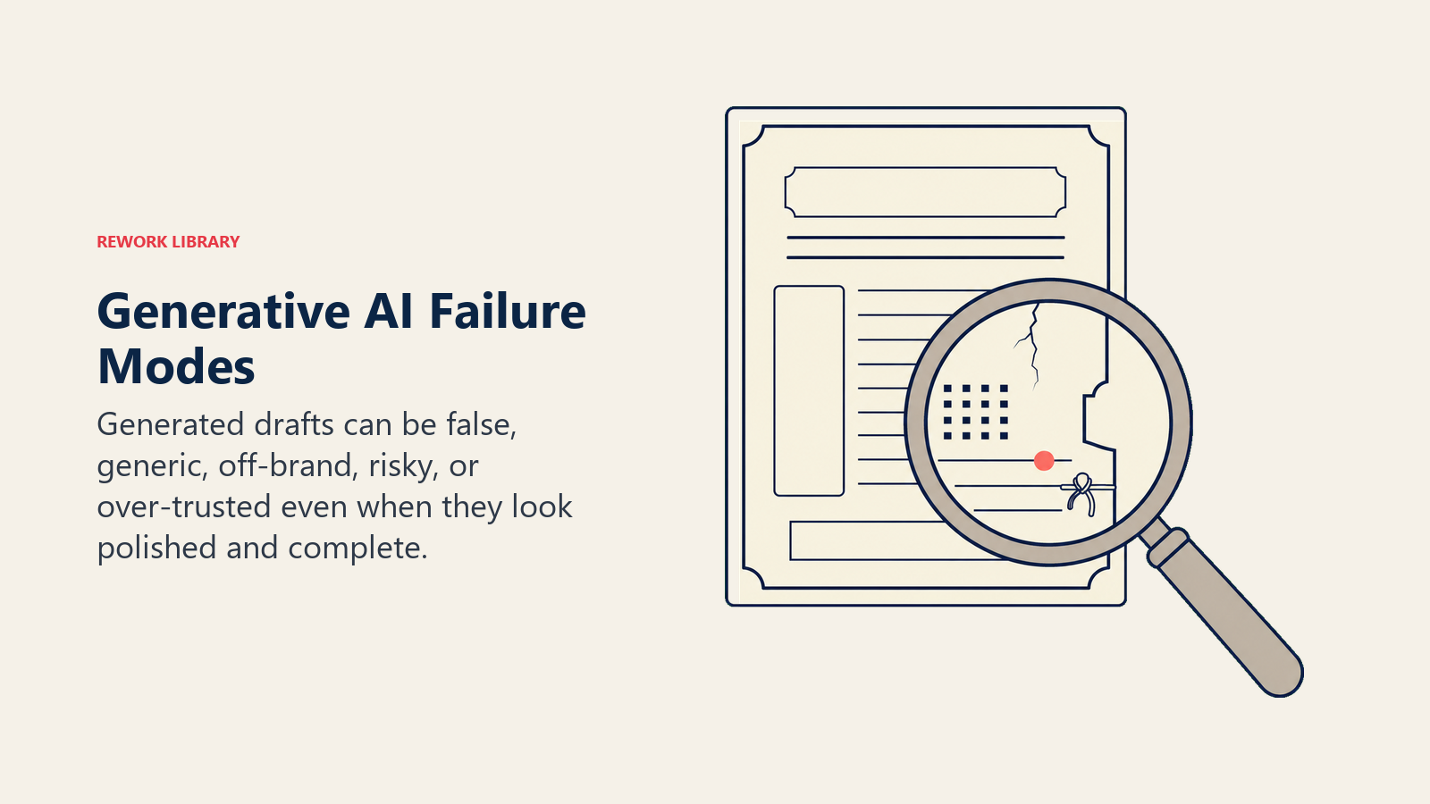 Generative AI failure modes revealed by a quality-control lens inspecting a polished draft