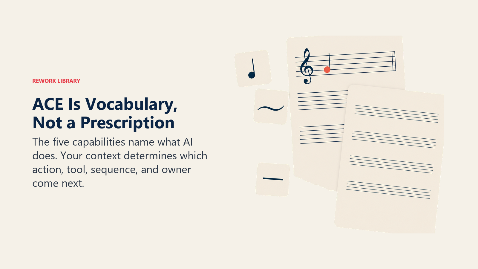 ACE Framework vocabulary shown as notation that informs choices without prescribing them