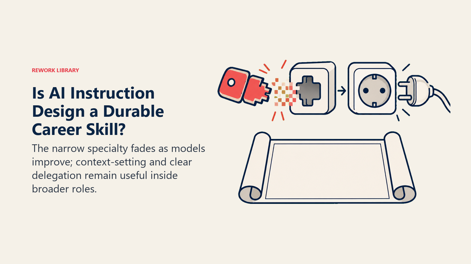 Prompt engineering as a transitional skill shown by an adapter becoming obsolete while context-setting remains