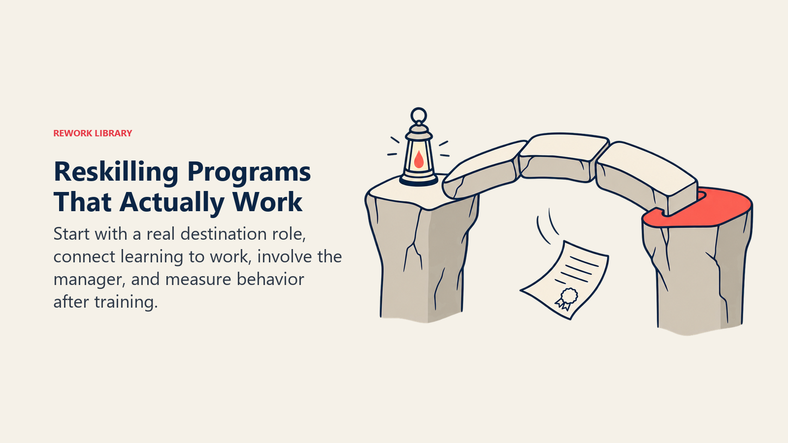 A reskilling program built as a learning bridge that lands in a real destination role