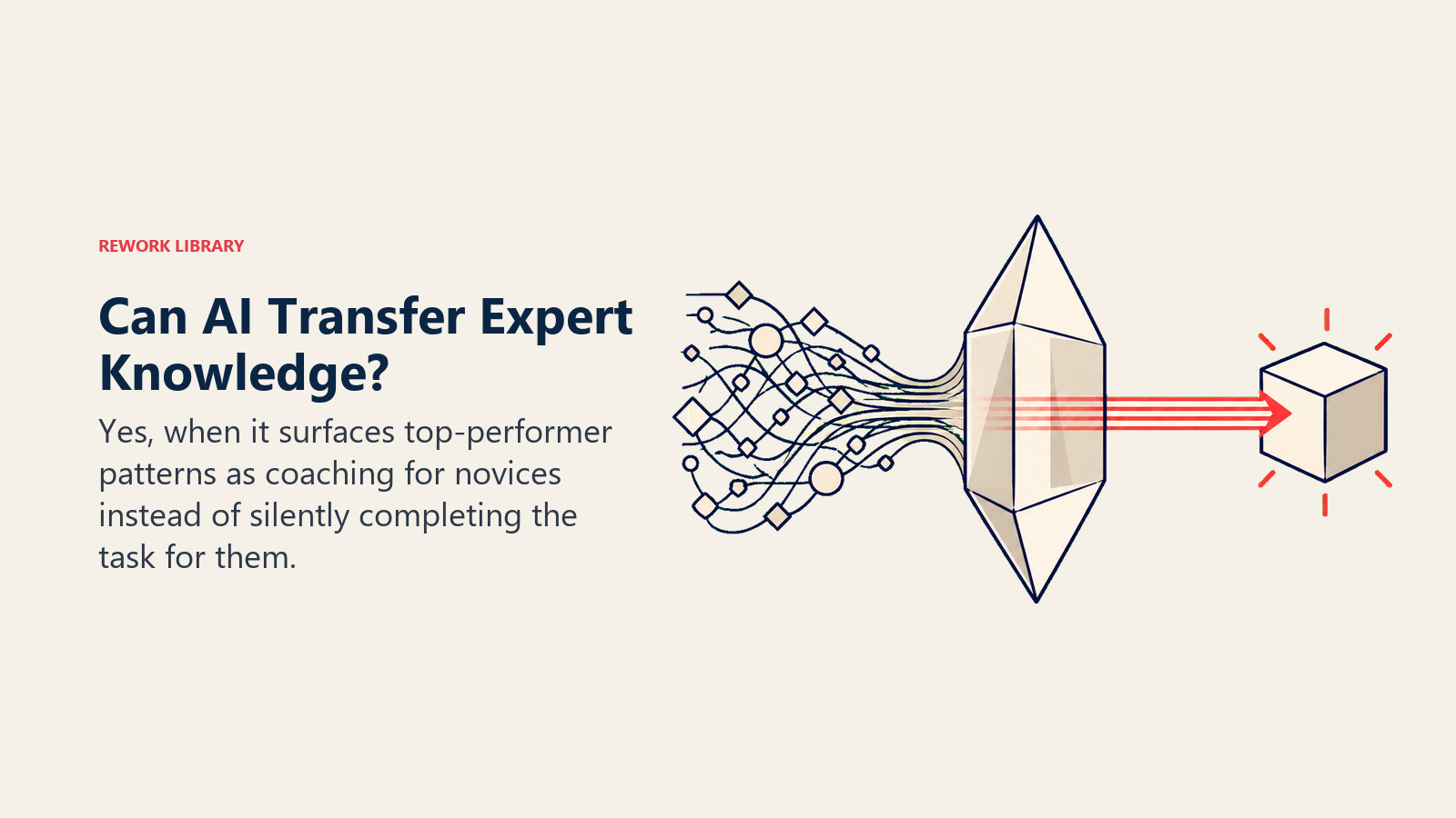 AI transferring expert knowledge by turning top-performer patterns into guidance for novice work