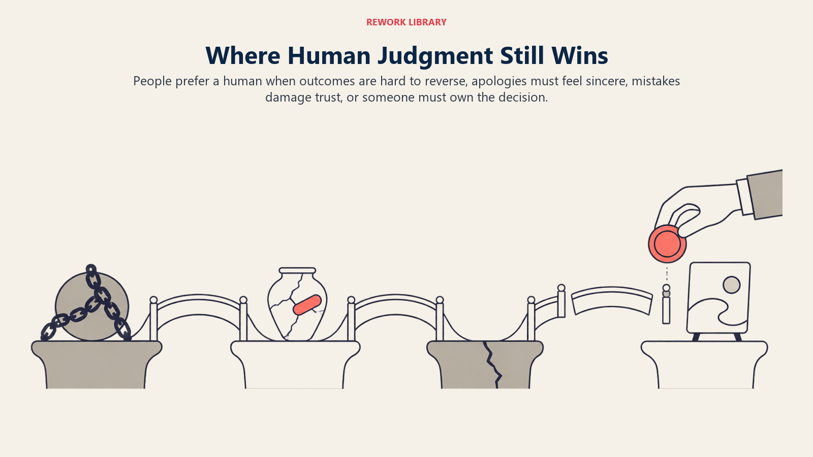 Responsibility bridge shows where human judgment wins in high-stakes and trust-dependent moments