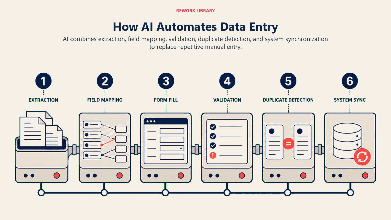 How AI Automates Data Entry illustrated with an article-specific business framework