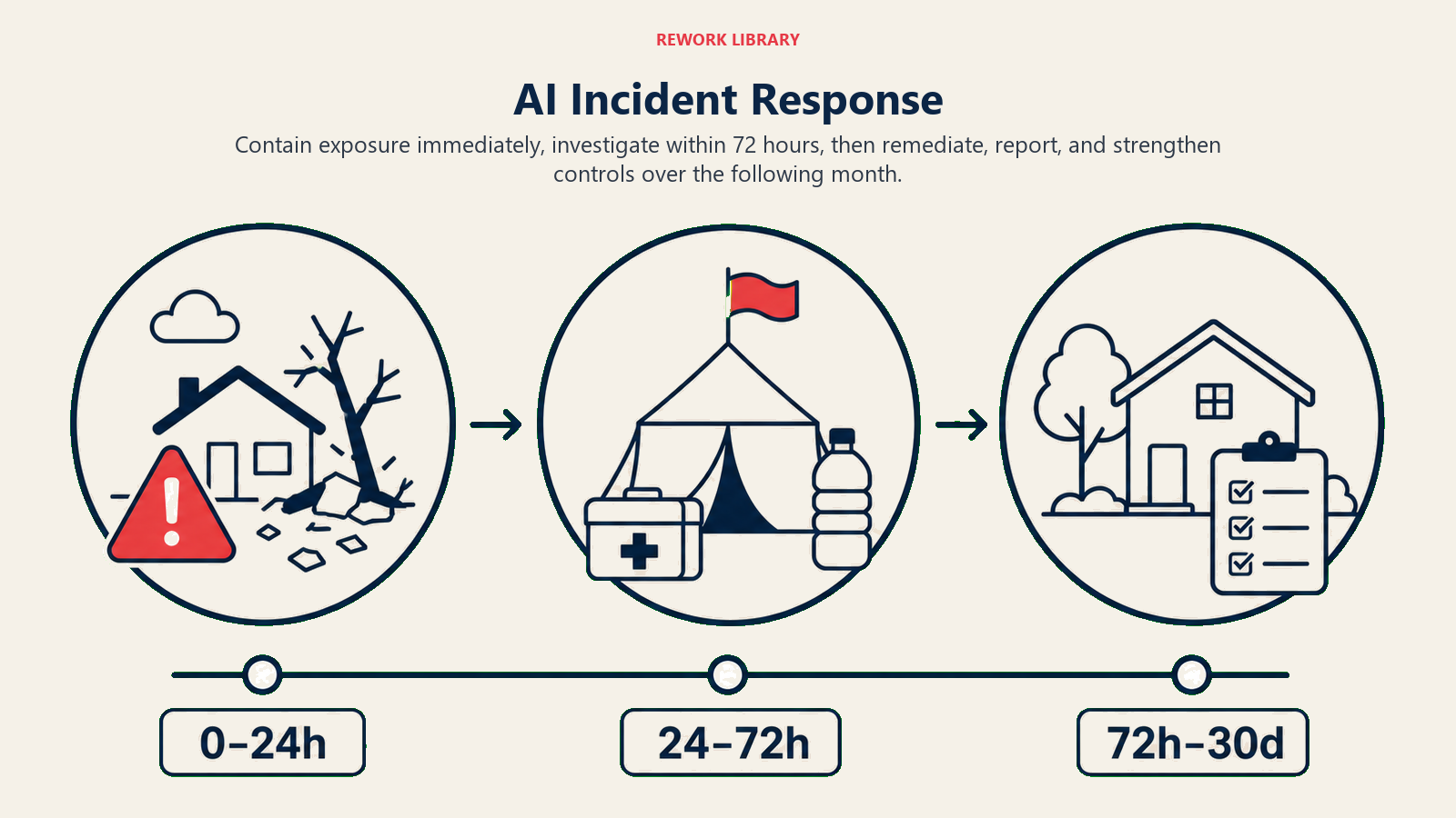 AI data incident response timeline from containment through remediation