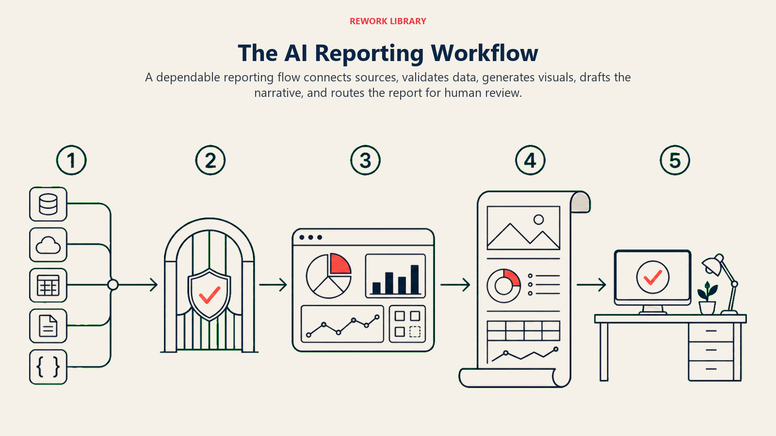The AI Reporting Workflow visual for ai reporting and visualization