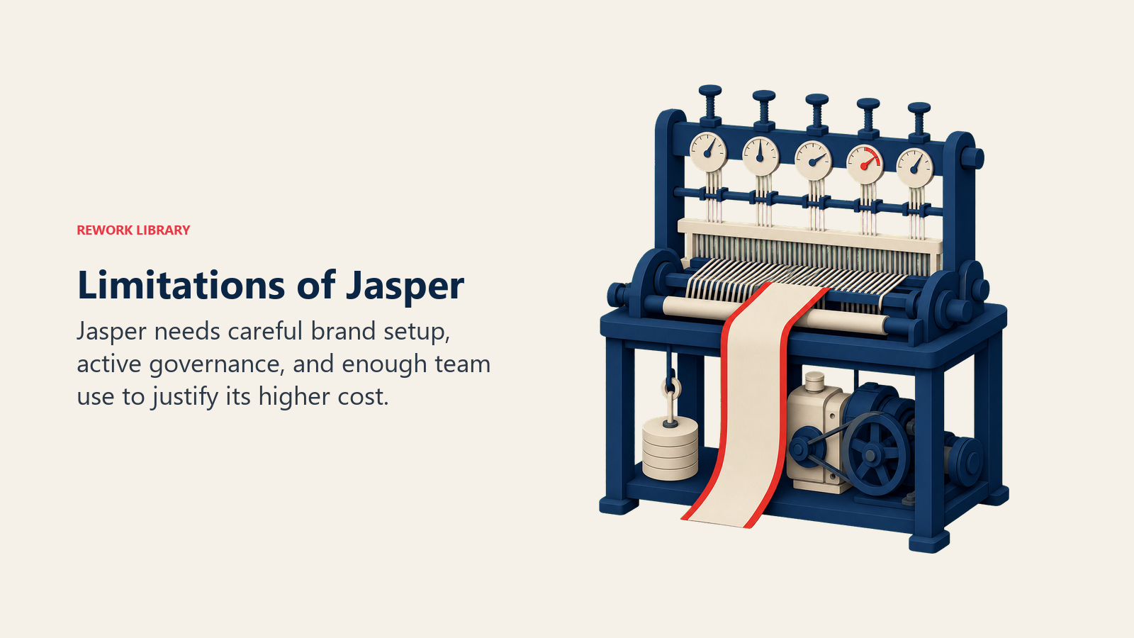 Limitations of Jasper illustrated as enterprise value that requires calibration