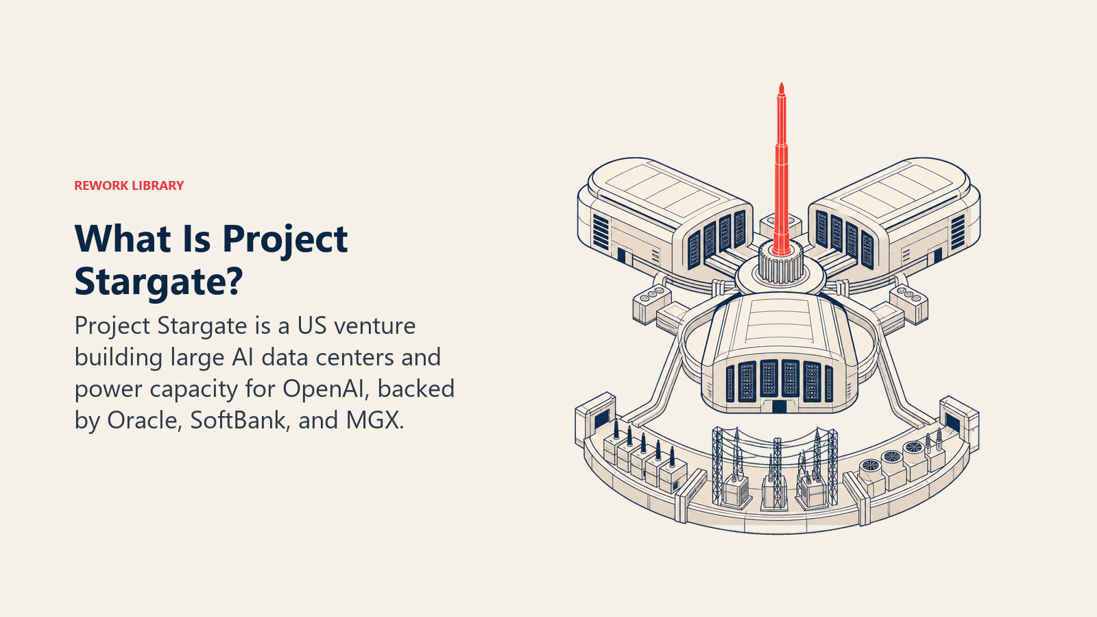 What is Project Stargate, shown as an AI data center campus shaped like a launchpad
