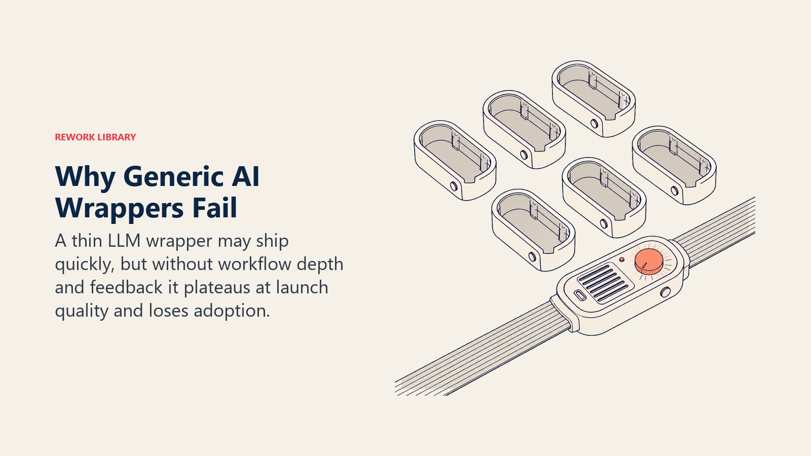 Generic AI wrappers failing as empty shells without workflow integration or telemetry