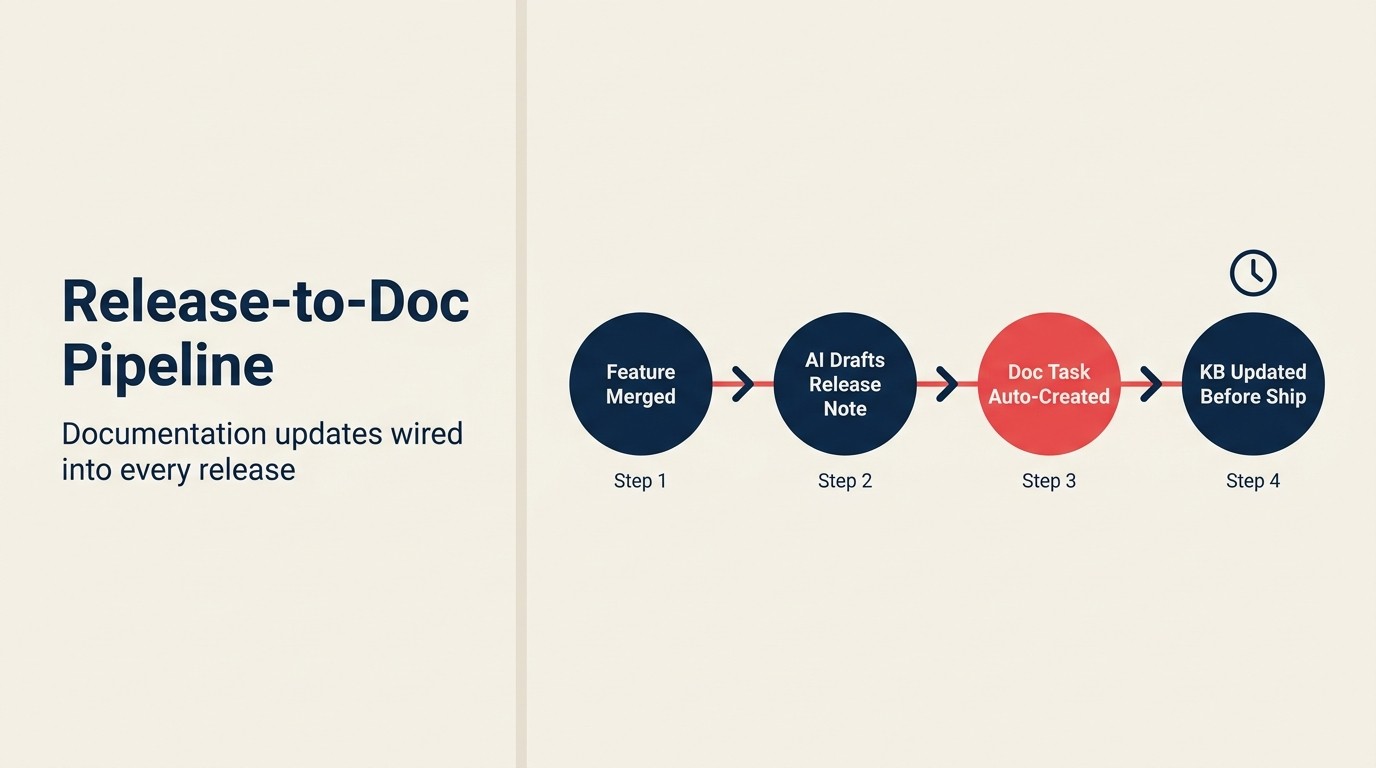 Release-to-Doc Pipeline: documentation updates được nối vào mỗi release