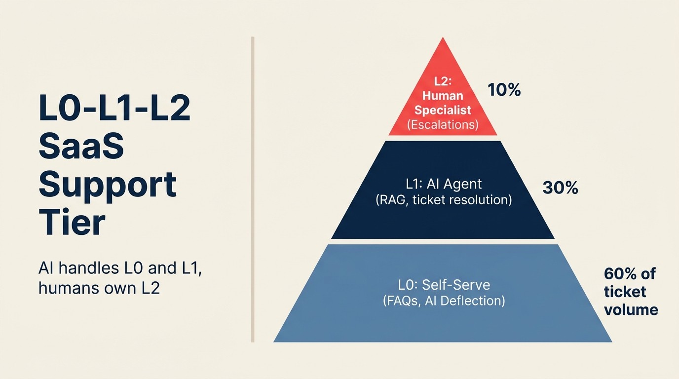 L0-L1-L2 SaaS Support Tier: AI xử lý L0 và L1, con người xử lý L2