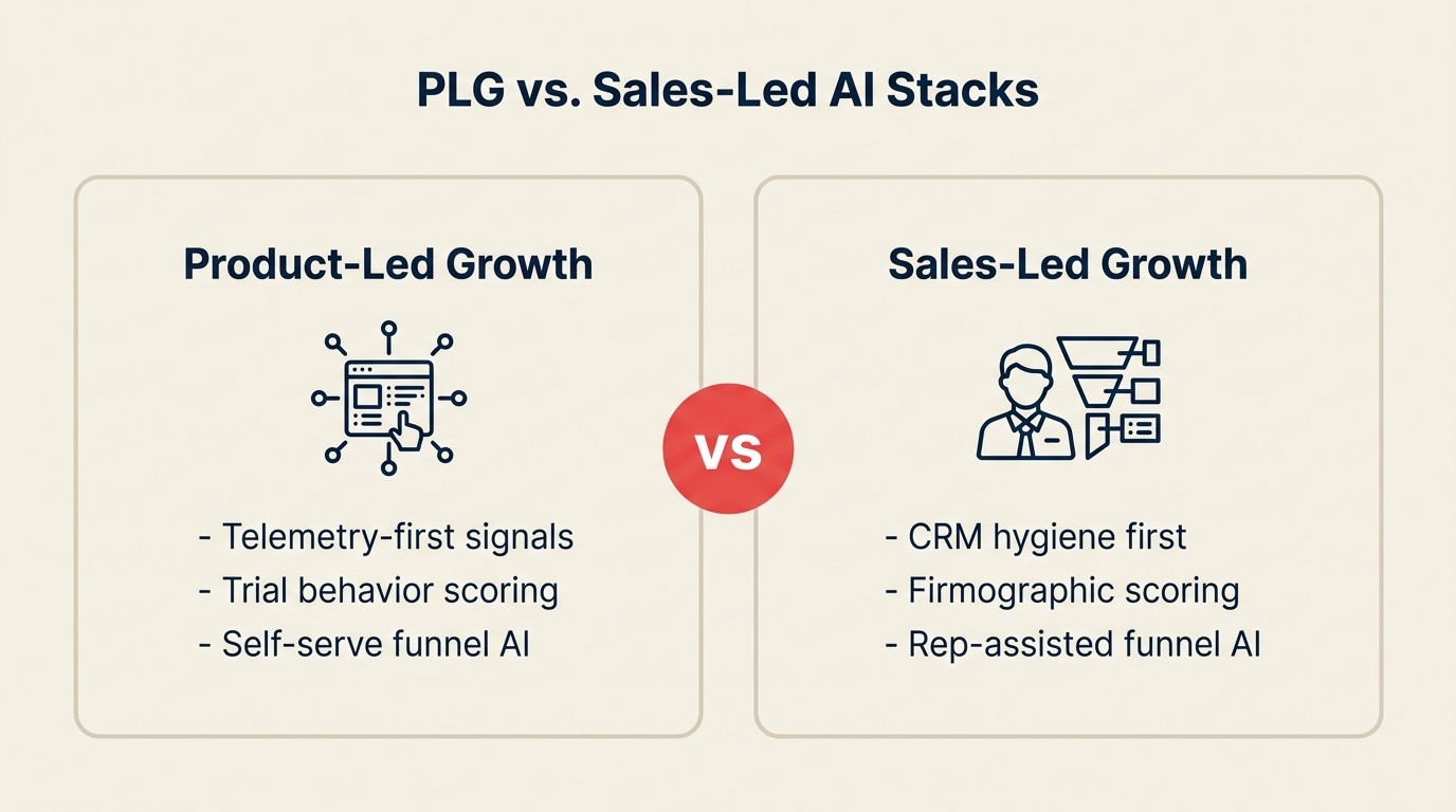 PLG vs. sales-led SaaS AI stacks: GTM motion quyết định AI agent nào mang lại ROI trước