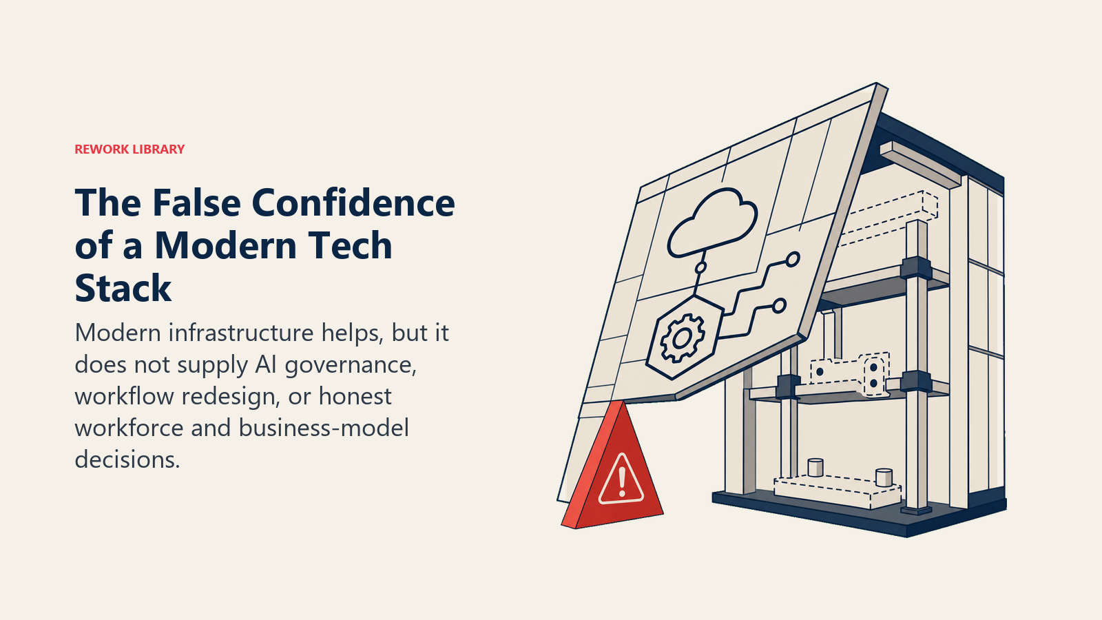 False confidence from a modern tech stack hiding missing AI governance and workflow redesign