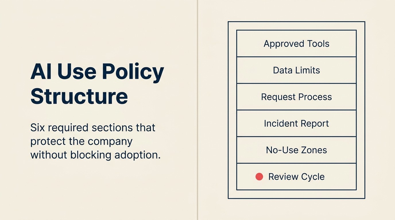 AI use policy framework với 6 phần bắt buộc cho enterprise AI governance