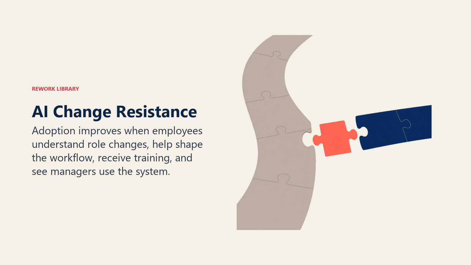 AI Change Resistance shown as new workflow bridge missing its trust connector
