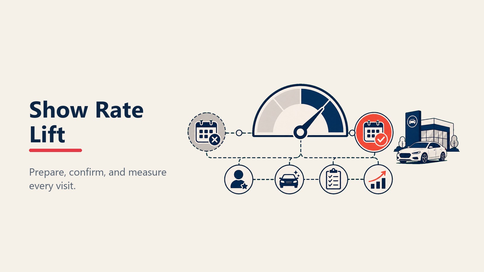 Show rate optimization for confirmed dealership appointments