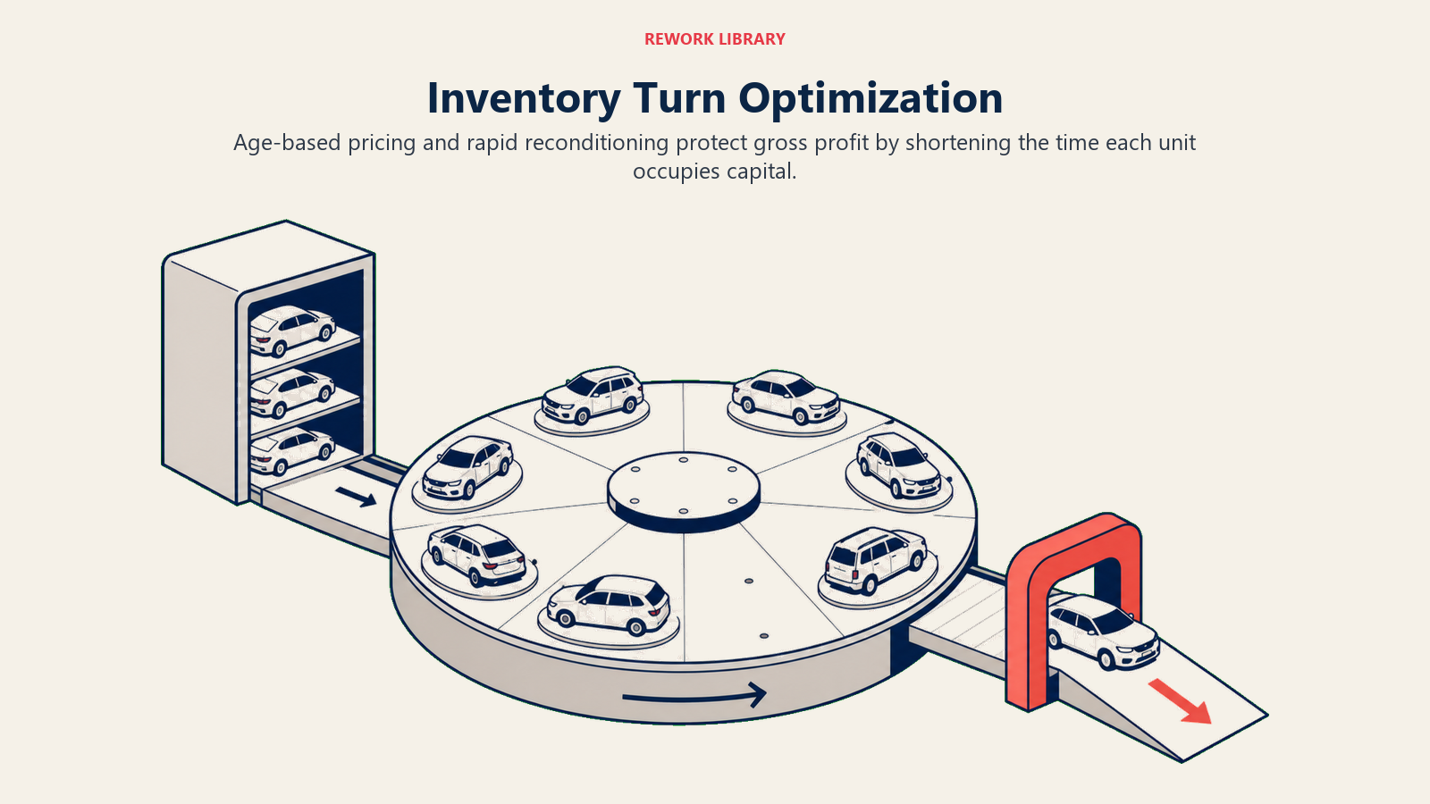 Inventory Turn Optimization illustrated with turn-rate dial