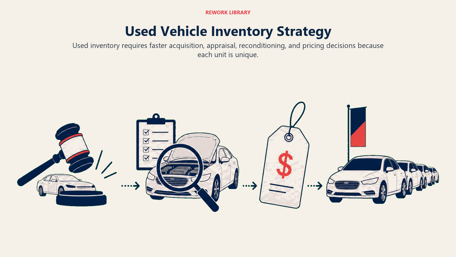 Used Vehicle Inventory Strategy illustrated with used vehicle lifecycle