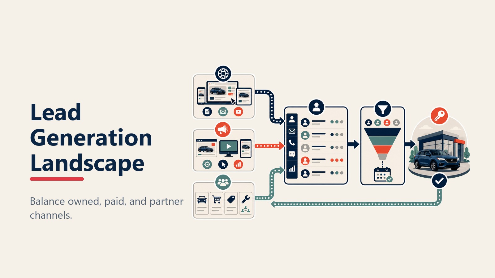 Automotive lead generation landscape across owned paid and partner channels