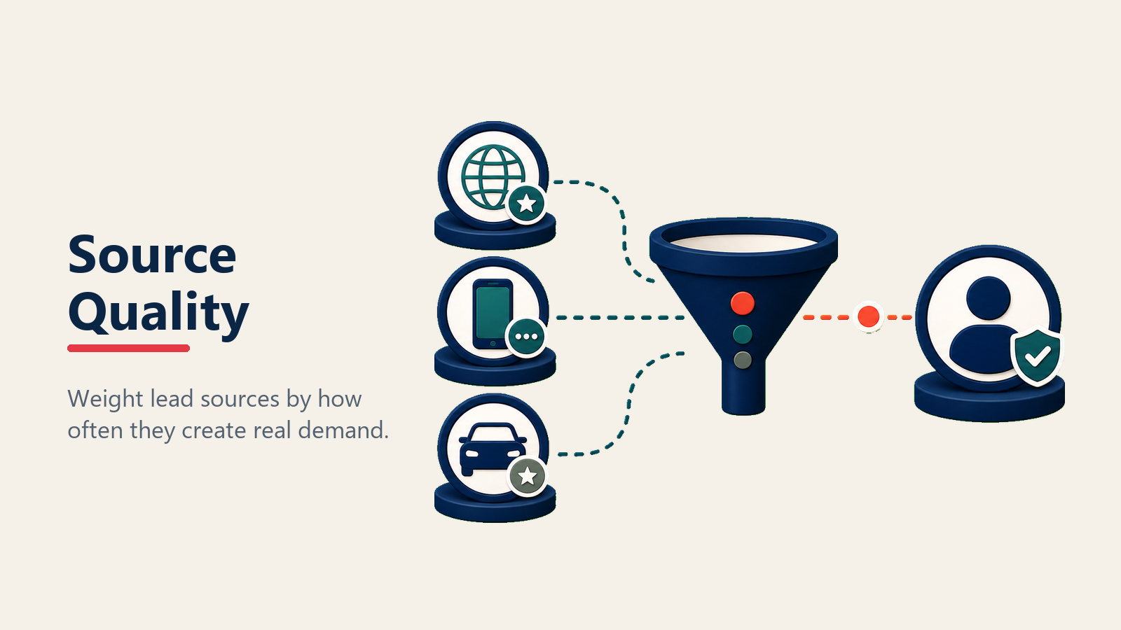 Lead source quality filter for automotive scoring