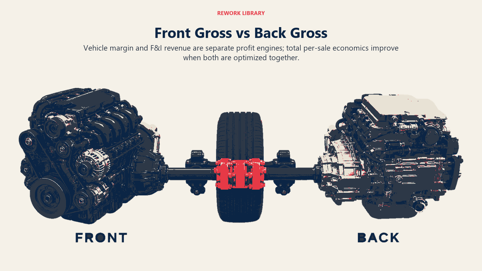 Front gross versus back gross as two profit engines in automotive sales economics
