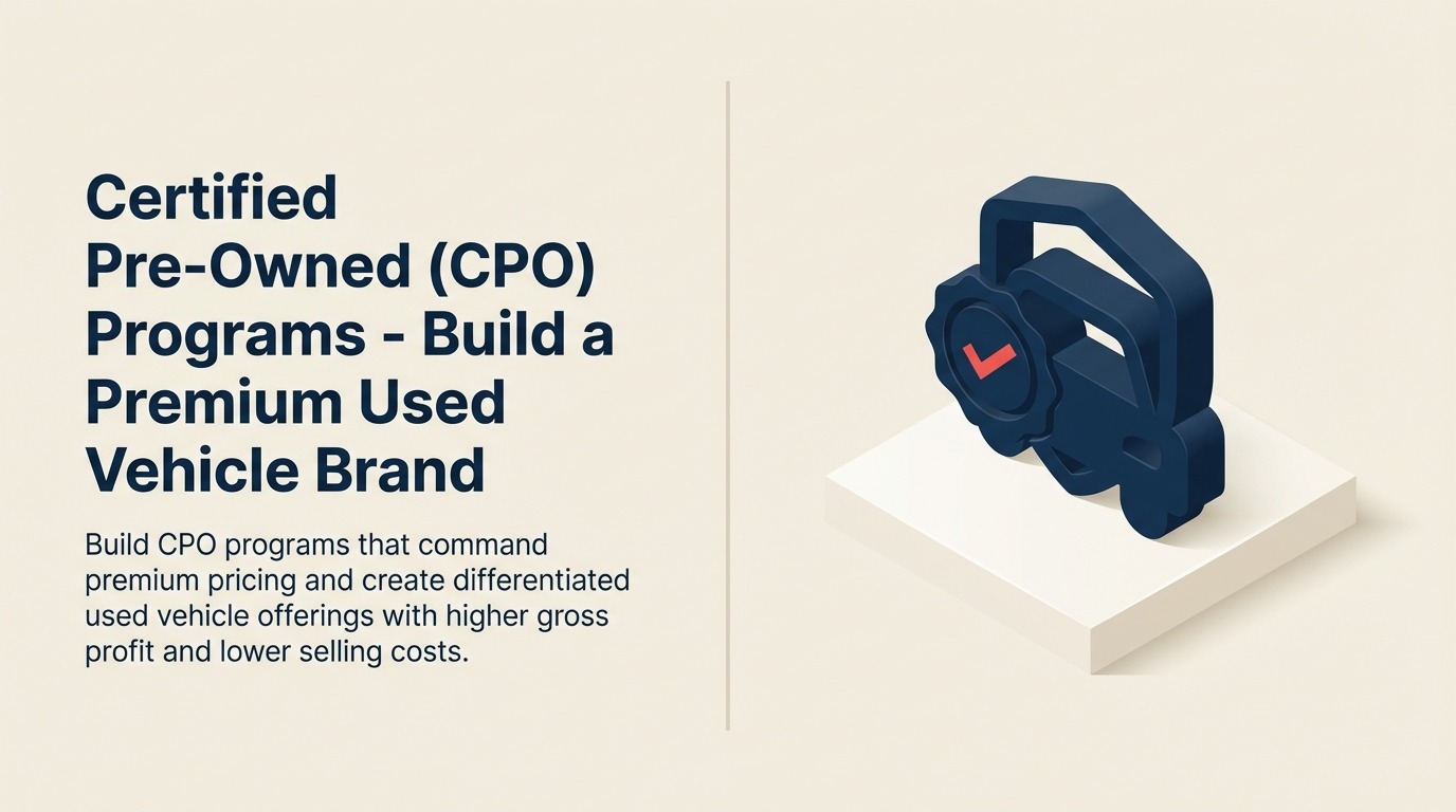 Programas Certified Pre-Owned (CPO) - Construya una Marca Premium de Vehículos Usados - Guía 2026