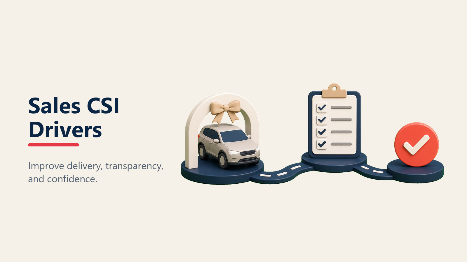 Sales CSI drivers in delivery and transparency