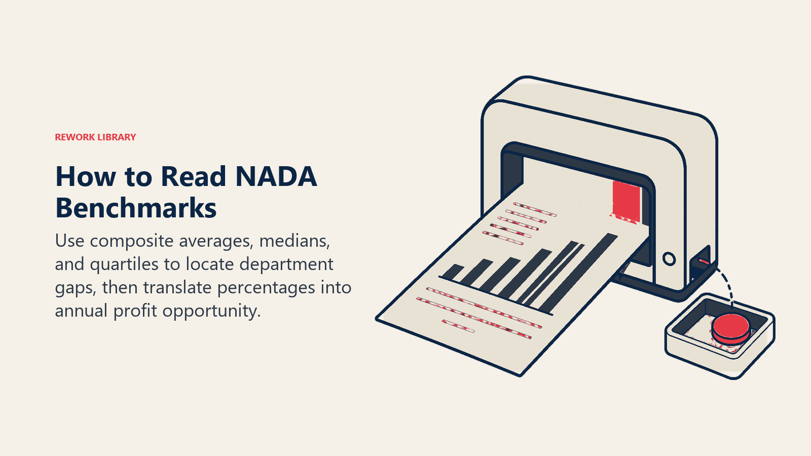 Reading NADA dealership benchmarks through averages, medians, quartiles and profit gaps