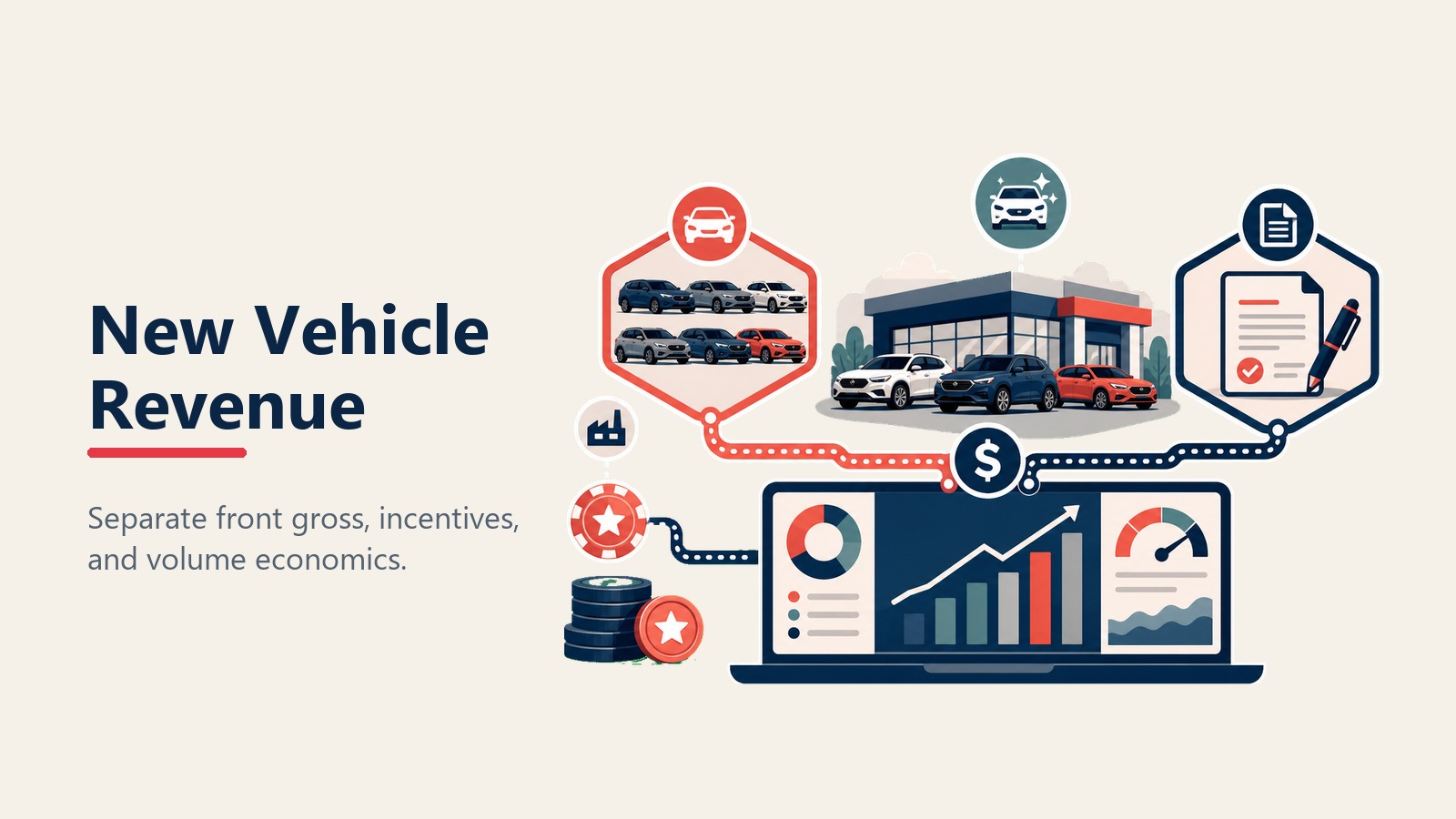 New vehicle sales revenue sources for dealerships