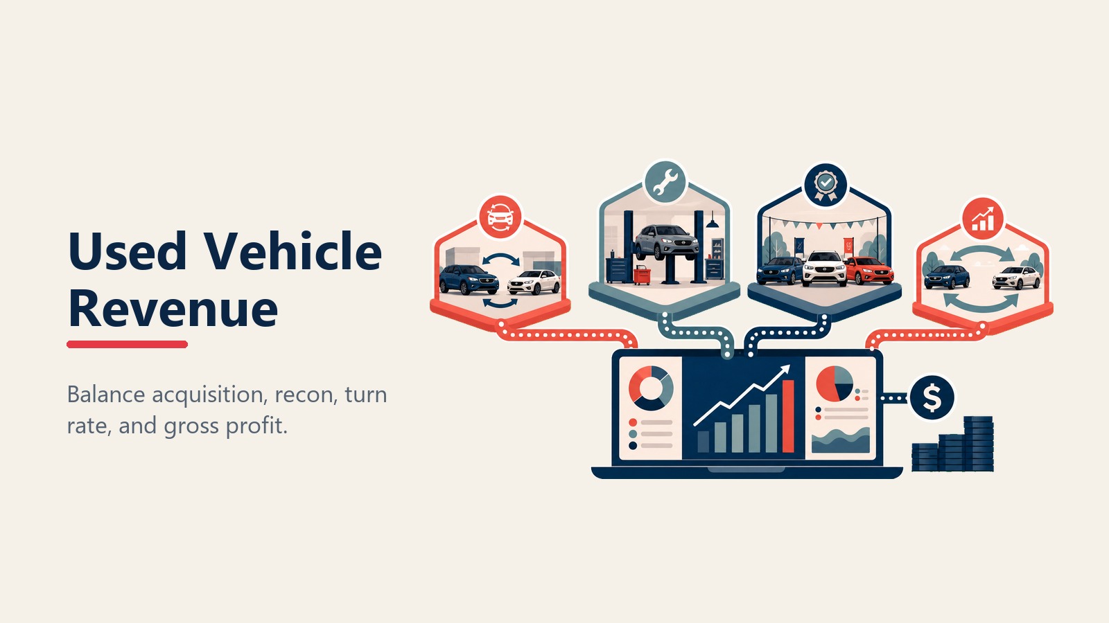 Used vehicle sales revenue from acquisition recon and turn rate