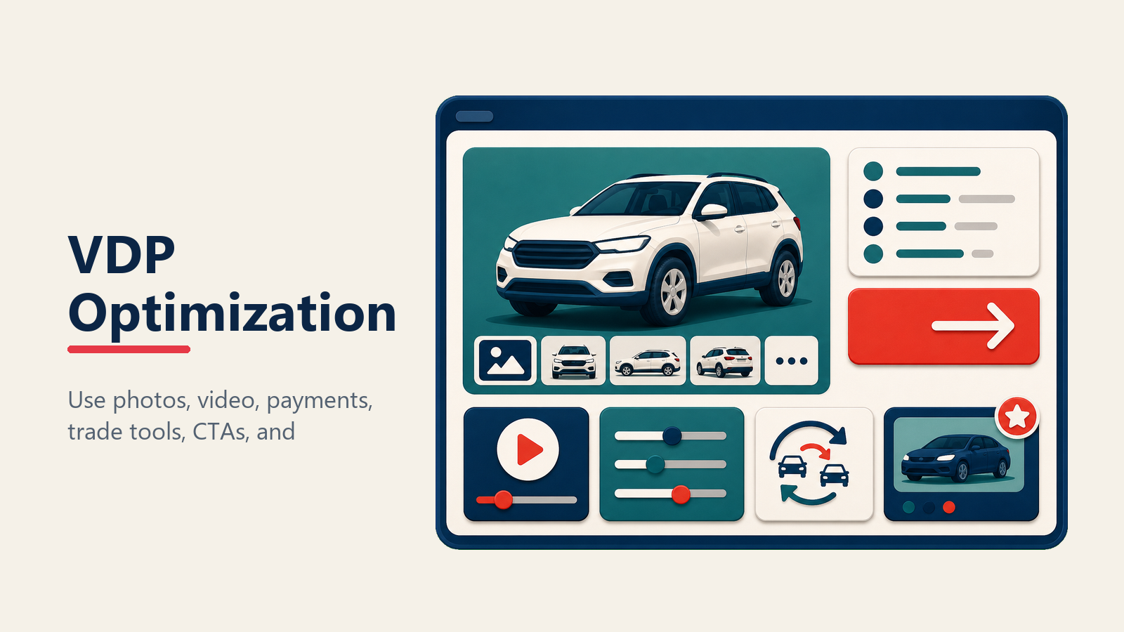 Vehicle detail page optimization workbench