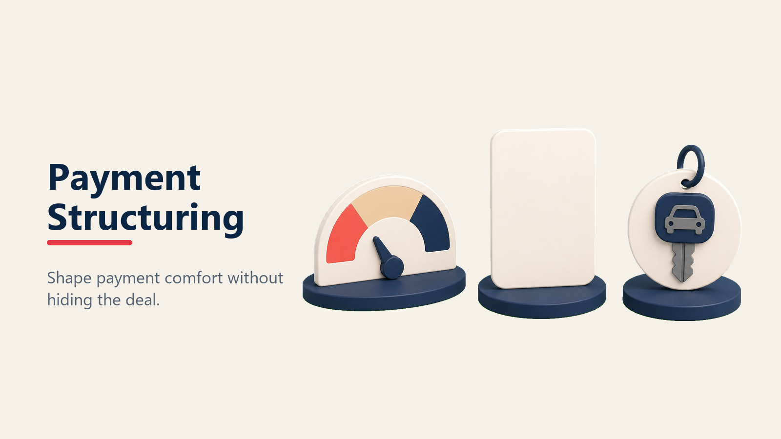 Payment structuring with comfort gauge and key token