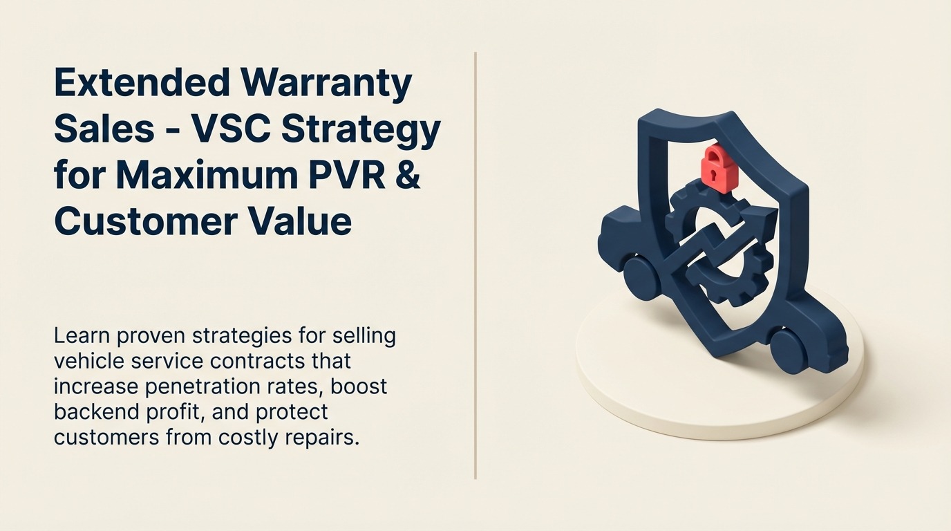 Ventas de Garantía Extendida - Estrategia VSC para Máximo PVR y Valor del Cliente - Guía 2026