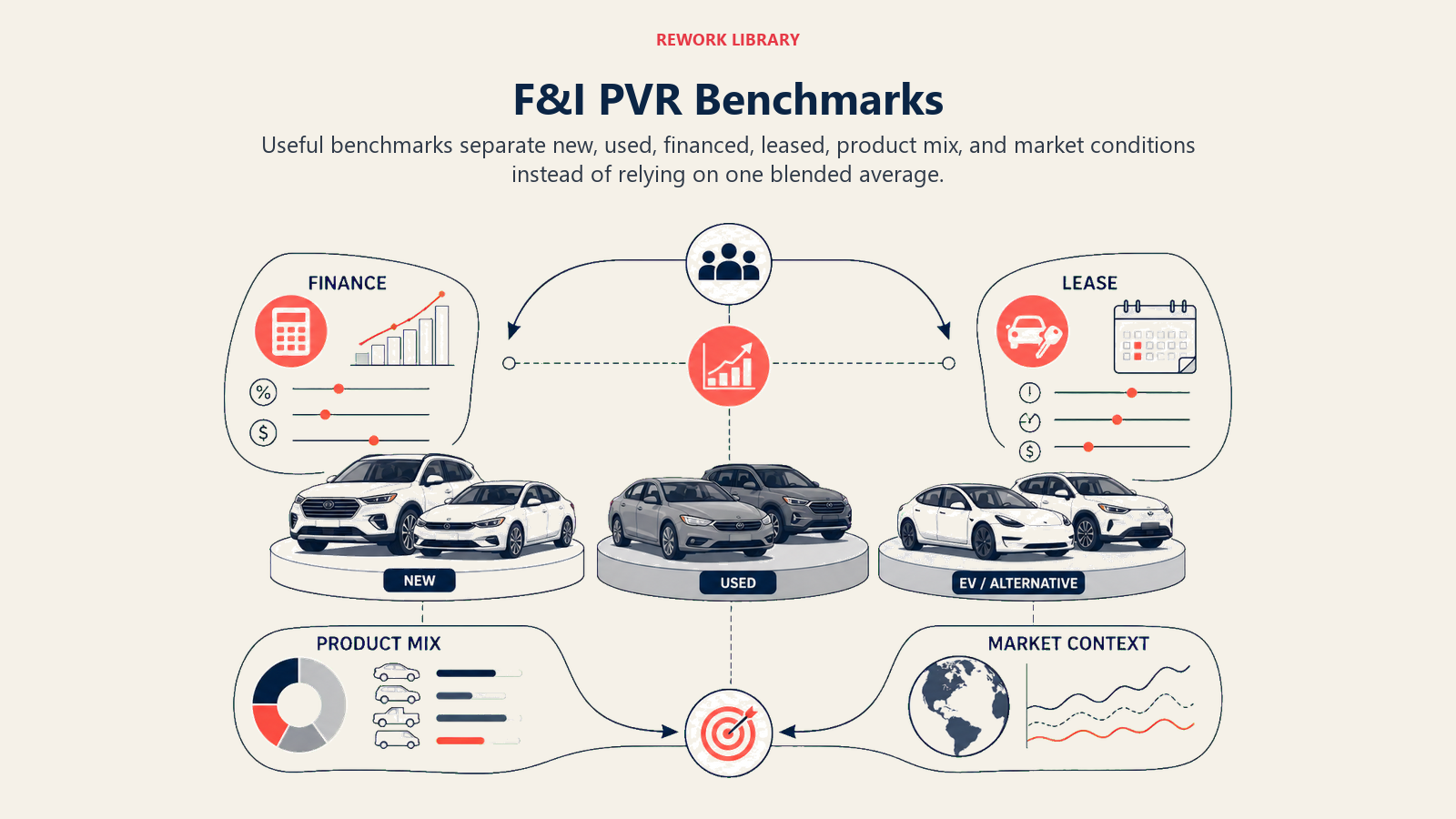F&I PVR Benchmarks shown as benchmark comparison field for an automotive dealership