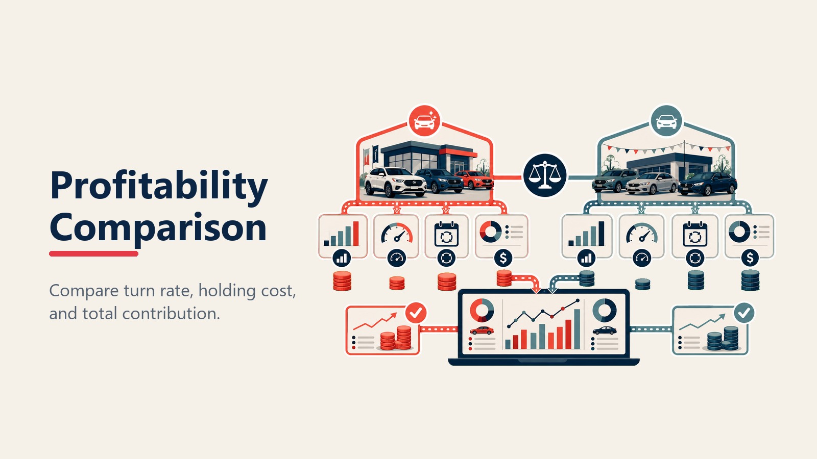 Profitability comparison between new and used vehicle operations