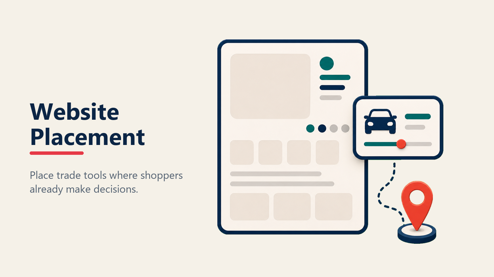 Website placement for online trade-in tools