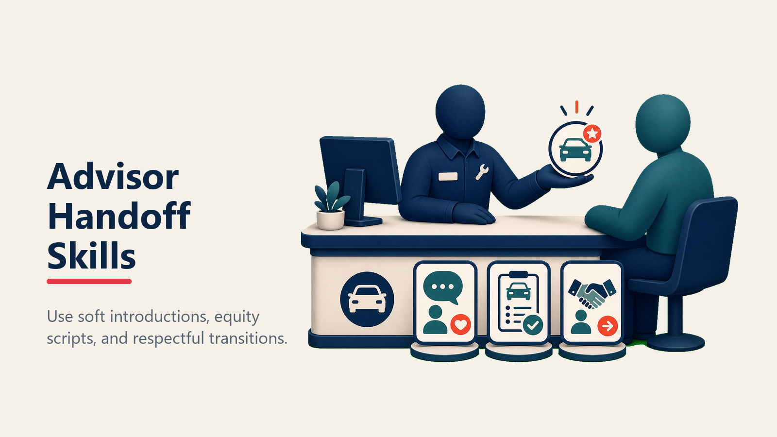 Service advisor handoff skills for sales conversations