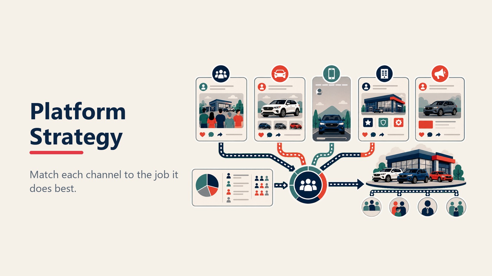 Platform strategy by channel for dealership social media