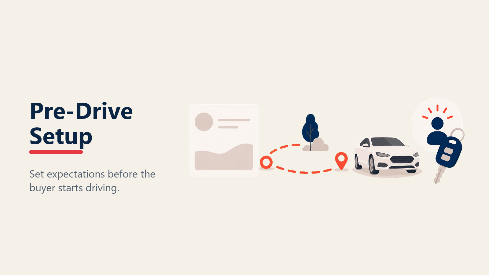 Pre-drive setup before an automotive test drive