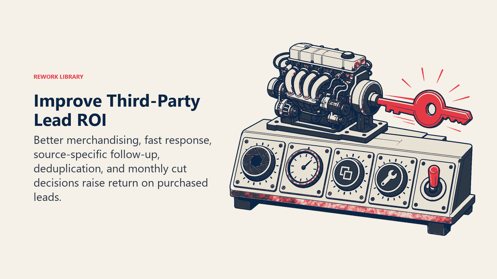Improving third-party lead ROI through merchandising, speed, deduplication and monthly review