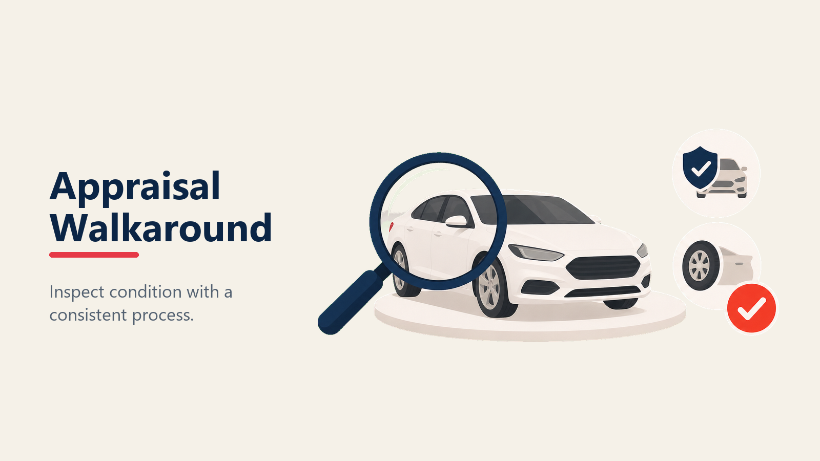 Appraisal walkaround for vehicle condition inspection