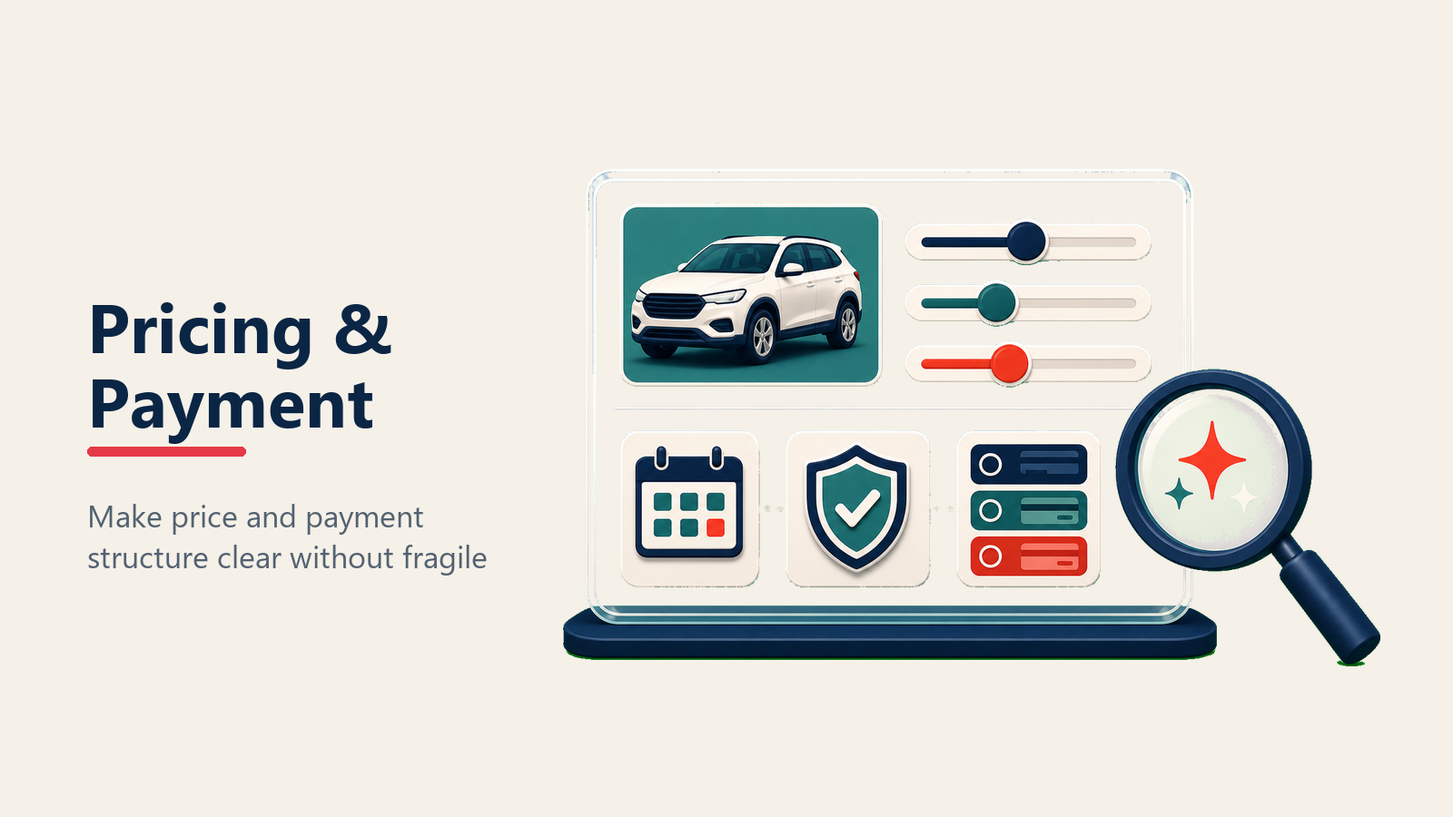Pricing and payment clarity panel for vehicle detail pages