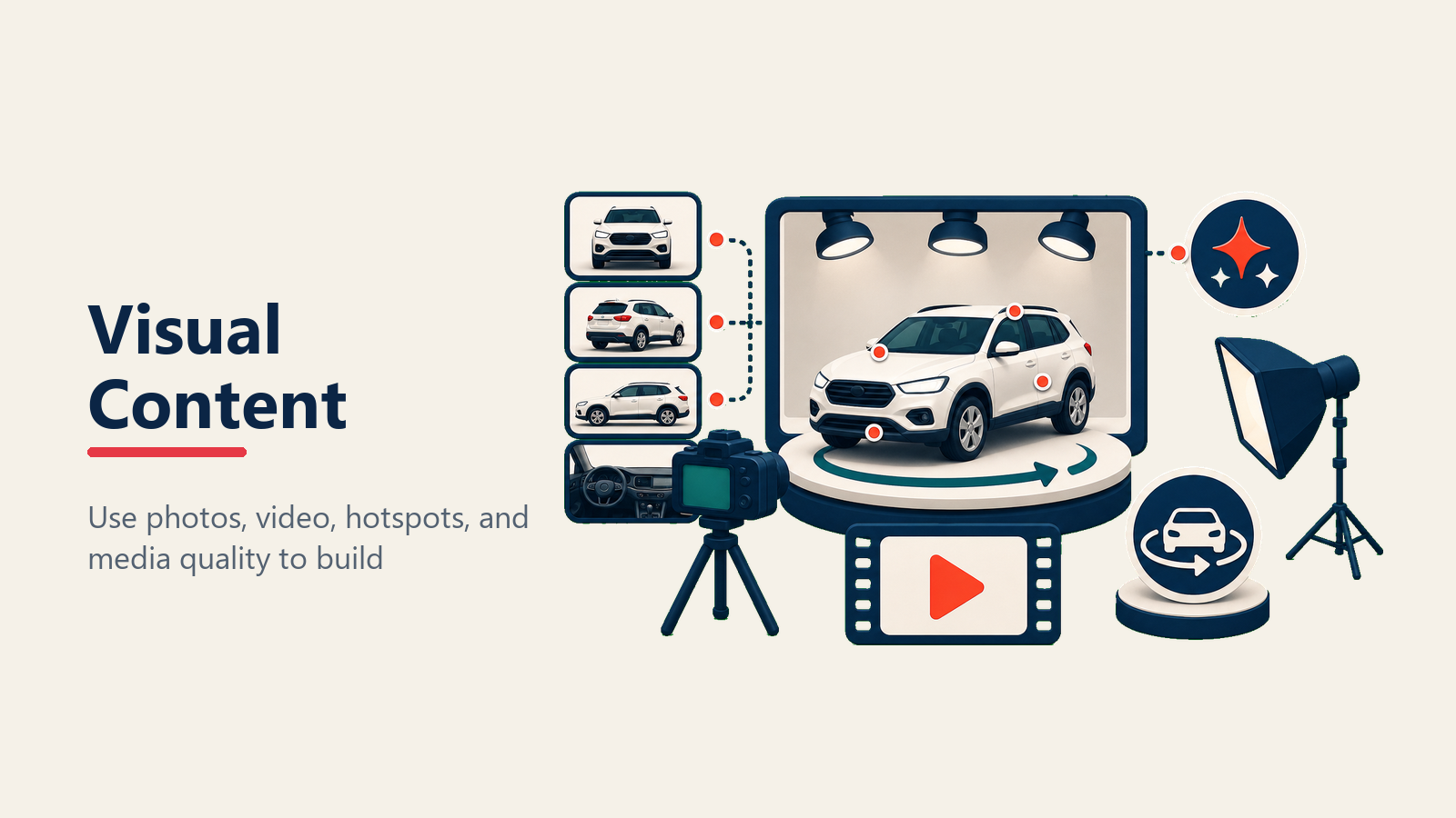 Vehicle media studio for VDP visual content optimization